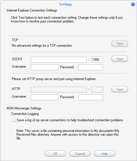 Advanced Connection Settings