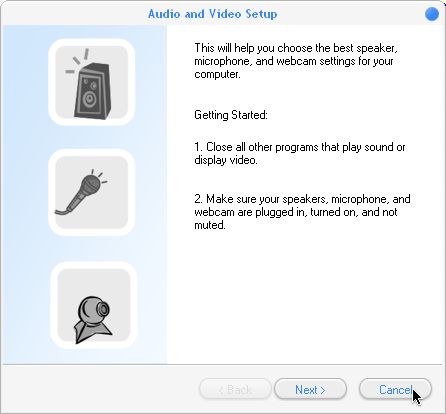New Audio Vedio settings Wizard